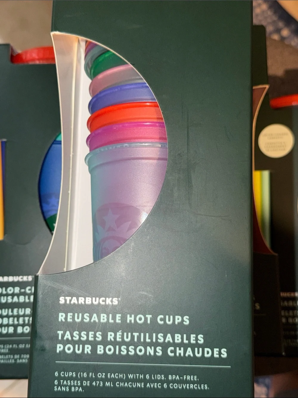 Starbucks Colorful Reusable Hot Cups - Pink, Purple, Blue, Green, Red